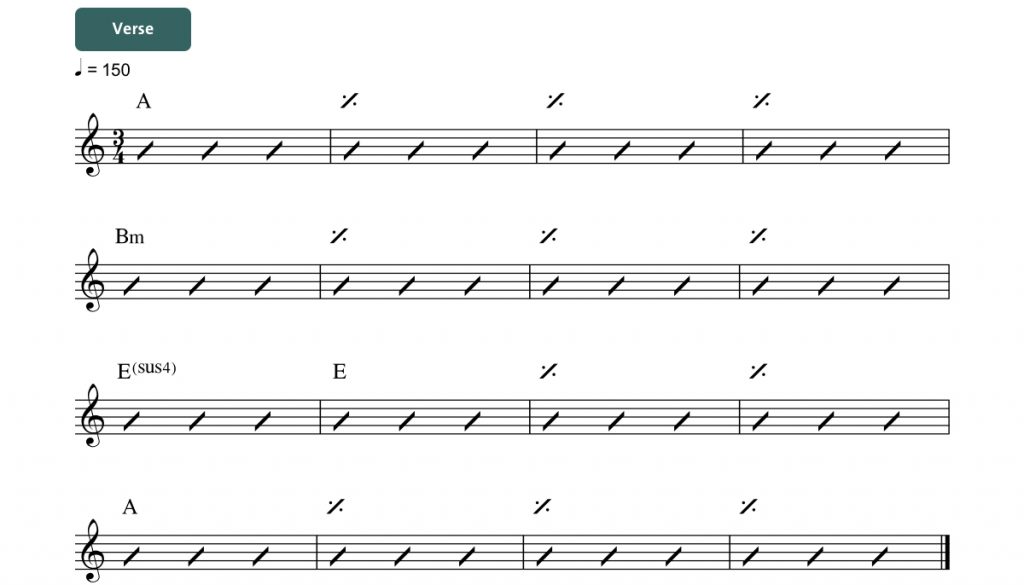 Chord progression for "Happy Xmas (War Is Over)" Verse on ukule