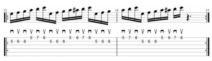 3 and 4 notes per string picking exercise